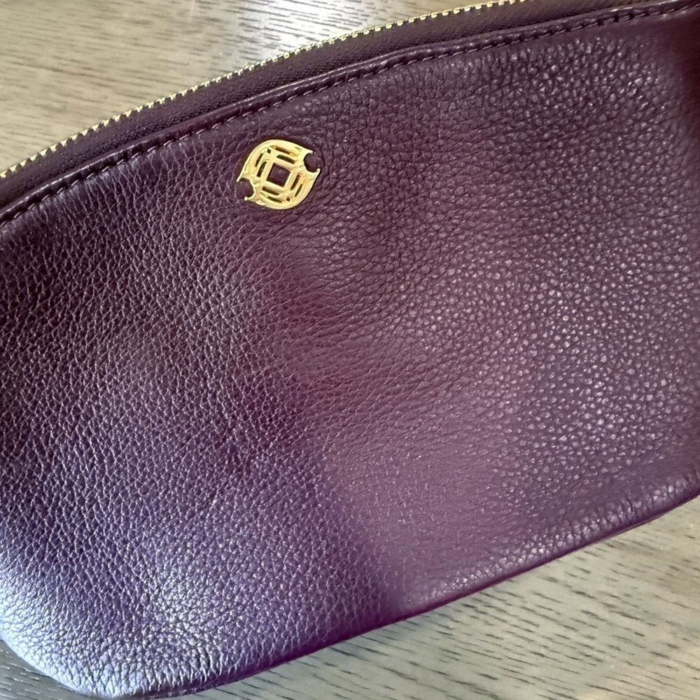 Dagne dover Elegant Burgundy Leather Clutch - Picture 2 of 11